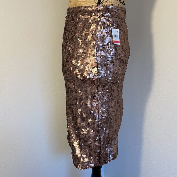 Bar III Women’s Copper Sequin party pencil skirt - Picture 4 of 13